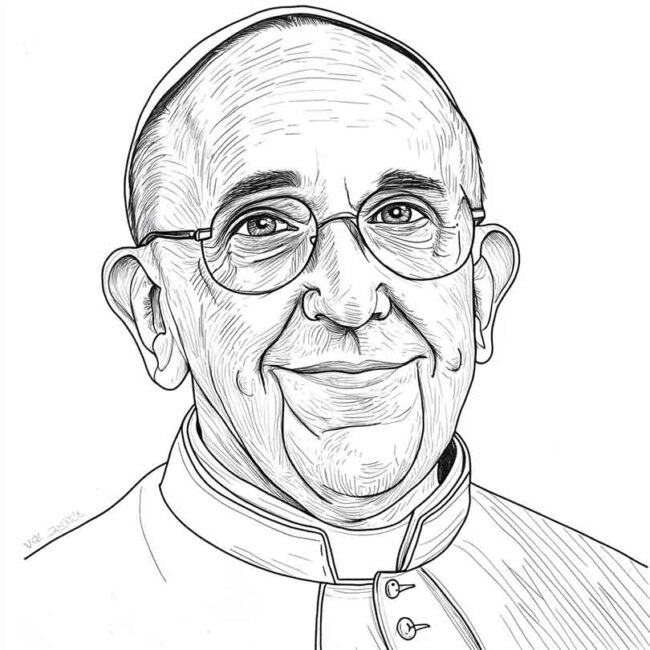 papa francisco para imprimir e colorir 4