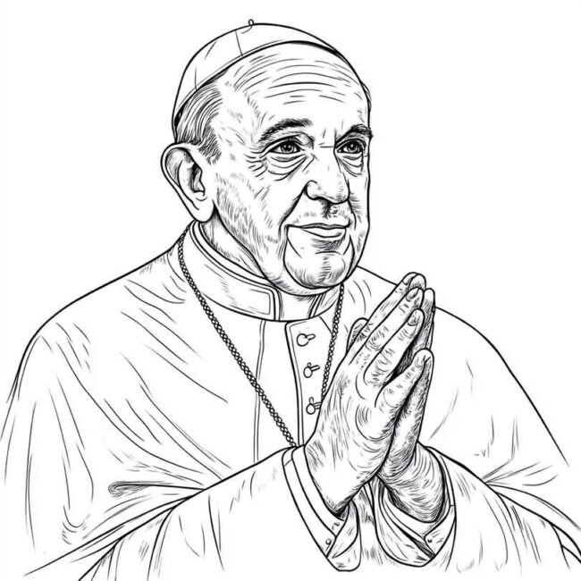 papa francisco para imprimir e colorir 6
