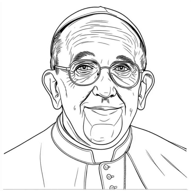 papa francisco para imprimir e colorir 26