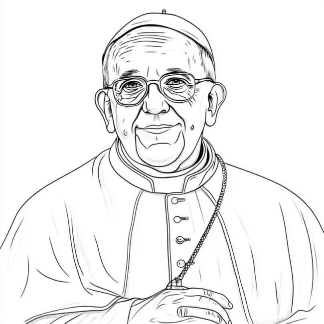 papa francisco para imprimir e colorir 39