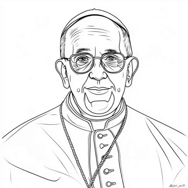 papa francisco para imprimir e colorir 17