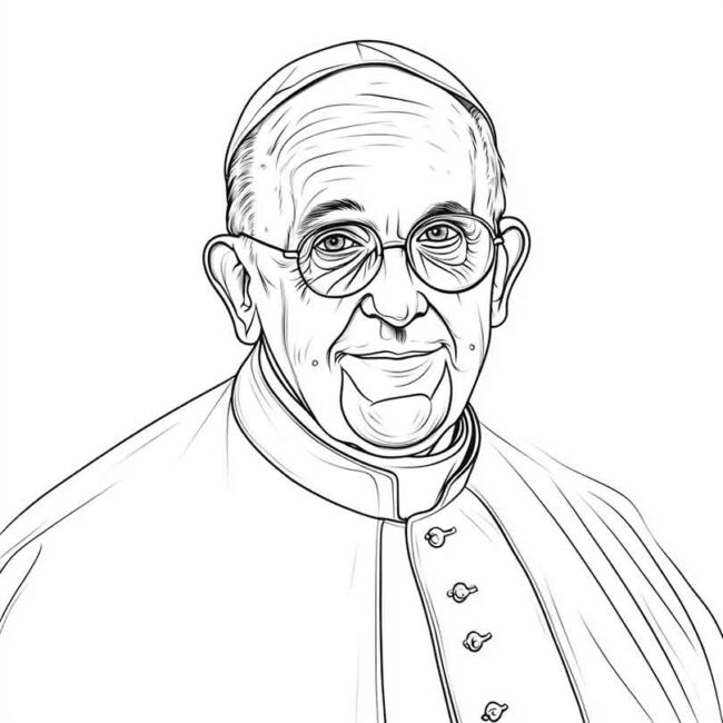 papa francisco para imprimir e colorir 34