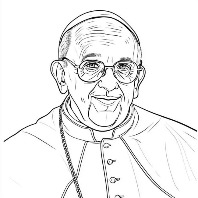 papa francisco para imprimir e colorir 38