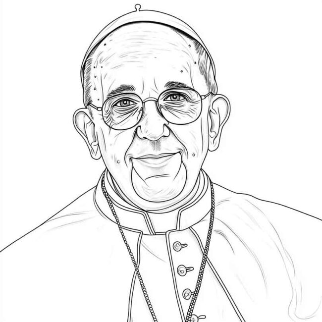papa francisco para imprimir e colorir 20