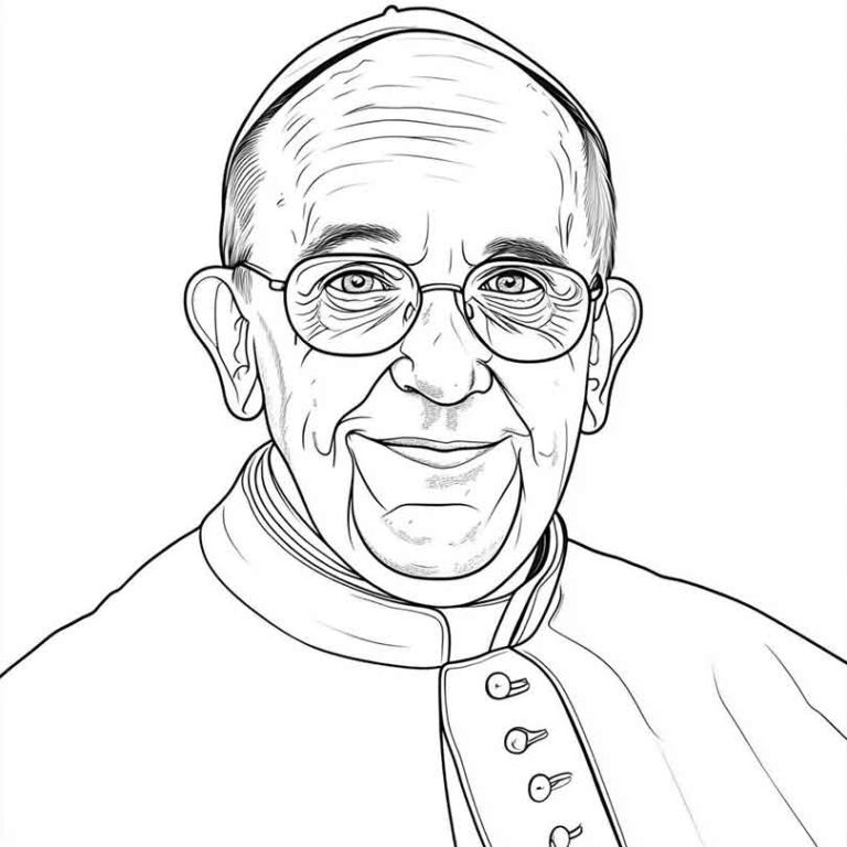 Desenhos GRÁTIS de Papa Francisco para Imprimir e Colorir/Pintar
