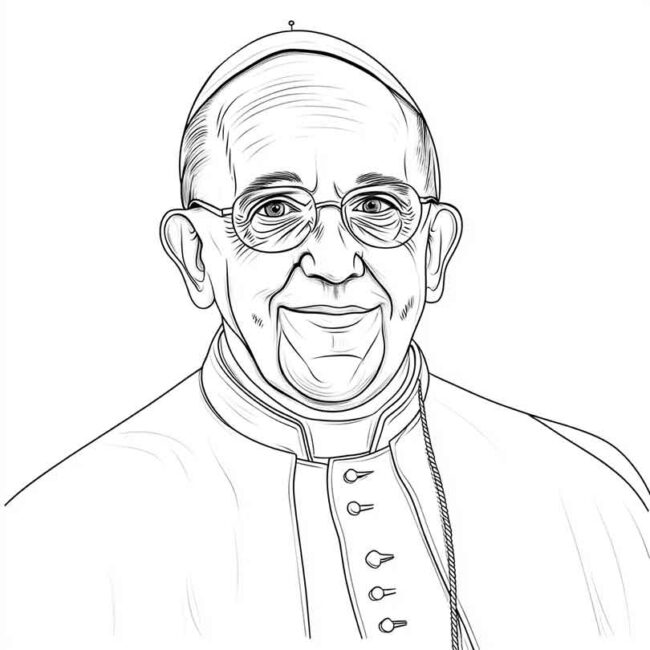 papa francisco para imprimir e colorir 33