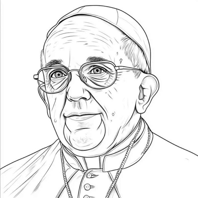 papa francisco para imprimir e colorir 12