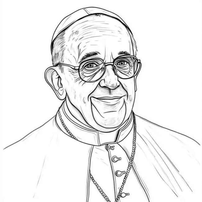 papa francisco para imprimir e colorir 16