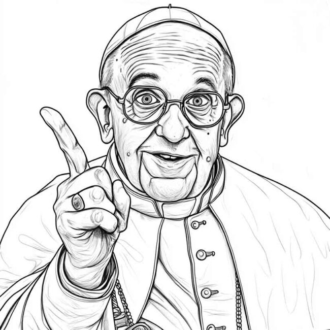 papa francisco para imprimir e colorir 3