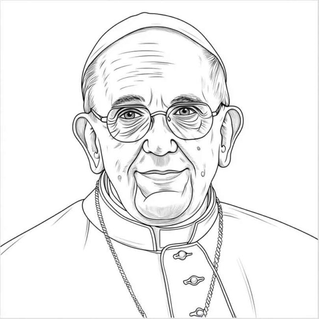 papa francisco para imprimir e colorir 22