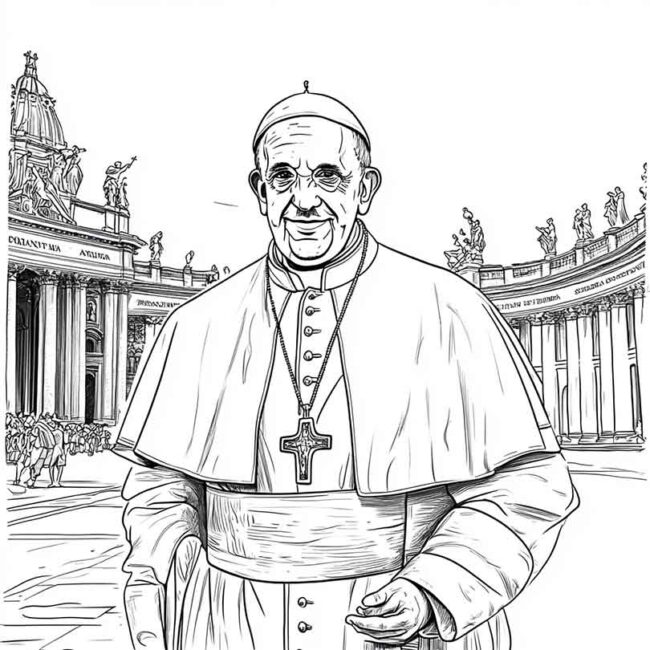 papa francisco para imprimir e colorir 37