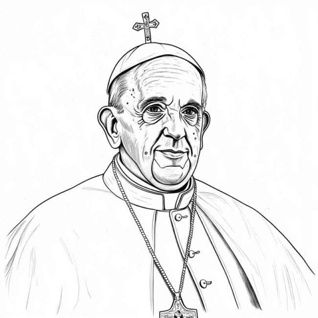papa francisco para imprimir e colorir 10
