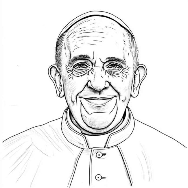 papa francisco para imprimir e colorir 14