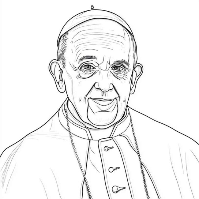 papa francisco para imprimir e colorir 30