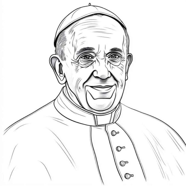 papa francisco para imprimir e colorir 31