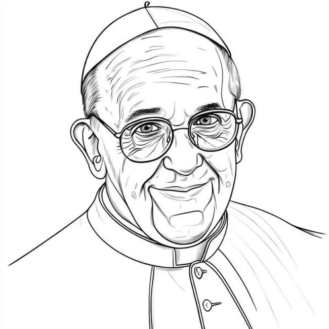 papa francisco para imprimir e colorir 25