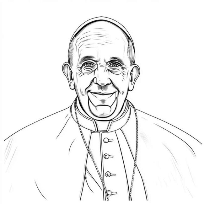 papa francisco para imprimir e colorir 36