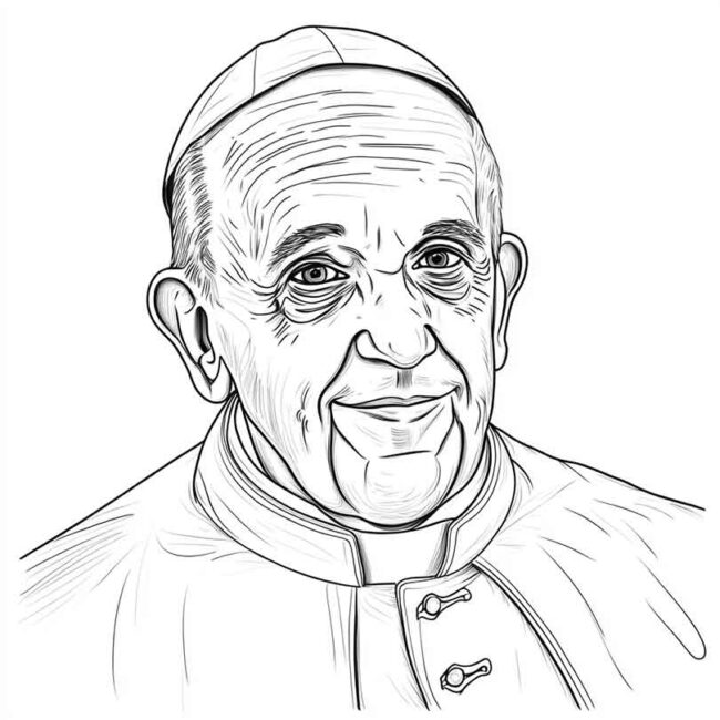 papa francisco para imprimir e colorir 13