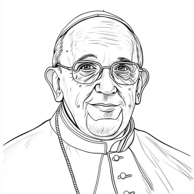 papa francisco para imprimir e colorir 15