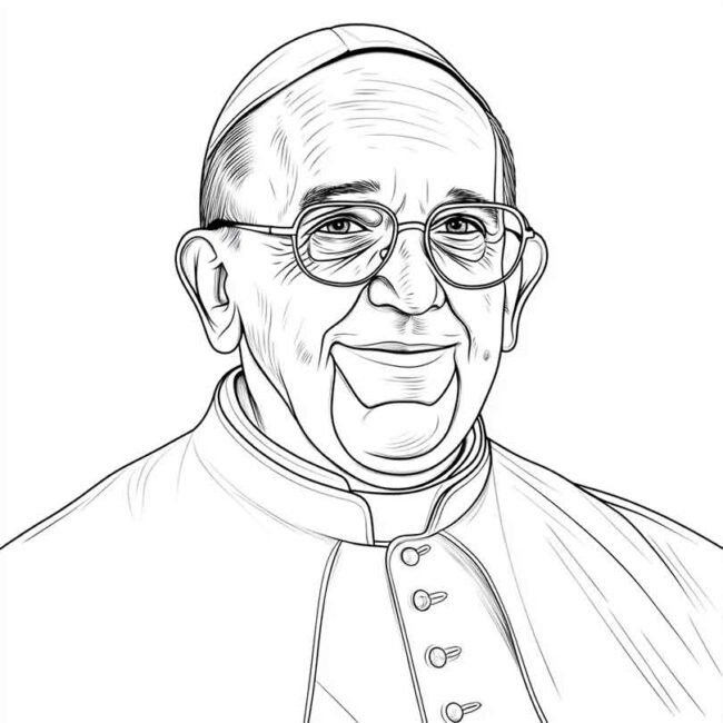 papa francisco para imprimir e colorir 28