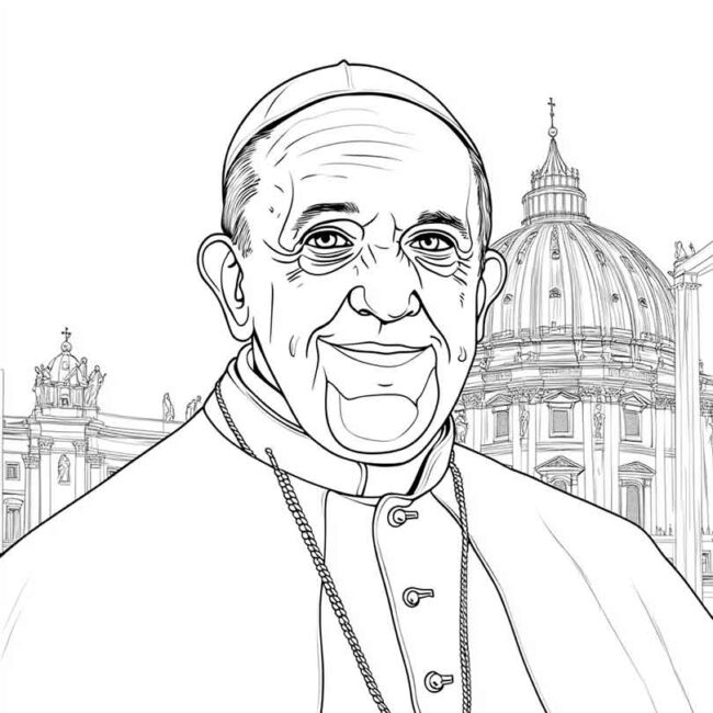 papa francisco para imprimir e colorir 11