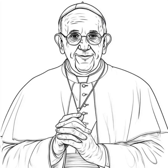 papa francisco para imprimir e colorir 19