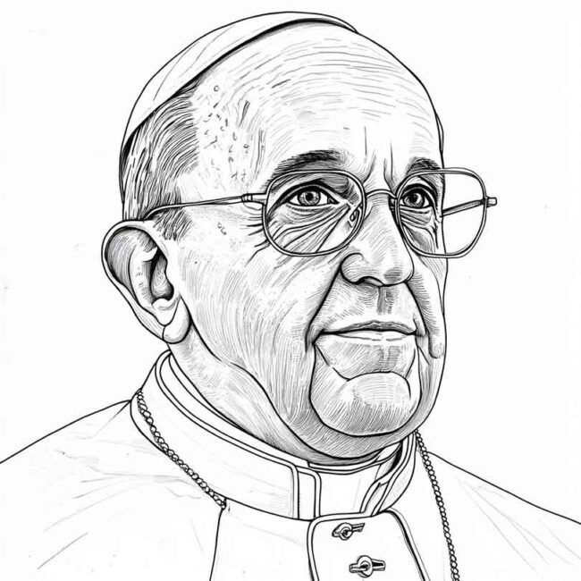 papa francisco para imprimir e colorir 2