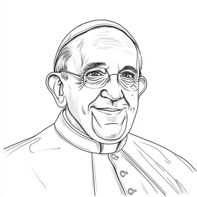 papa francisco para imprimir e colorir 27