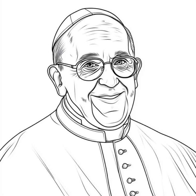 papa francisco para imprimir e colorir 29