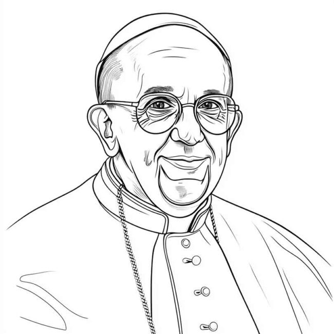 papa francisco para imprimir e colorir 35