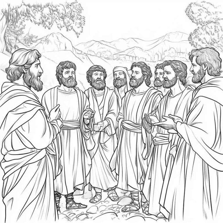 Desenhos de Discípulos de Jesus para Imprimir e Colorir/Pintar