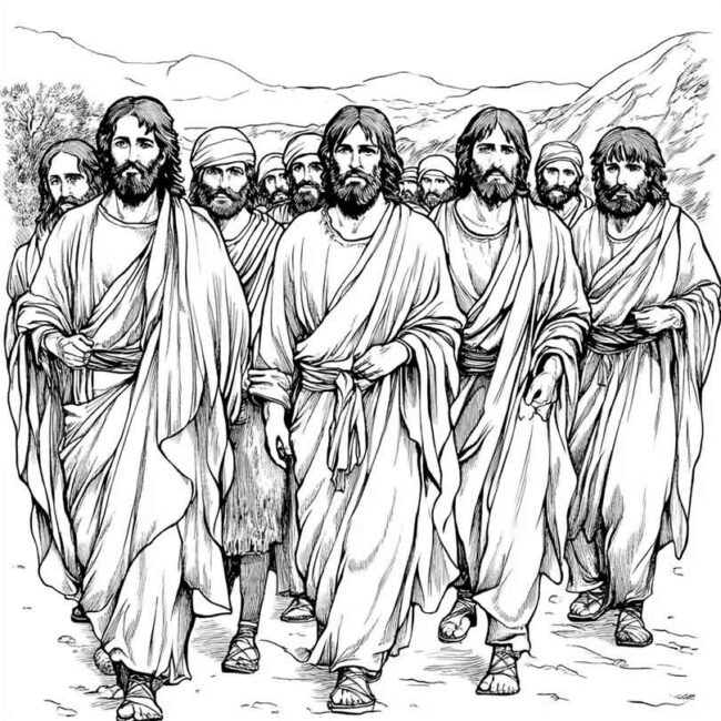 discipulos de jesus para colorir png 5