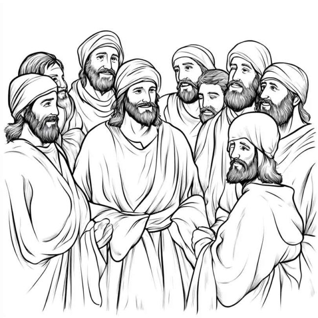discipulos de jesus para colorir png 32