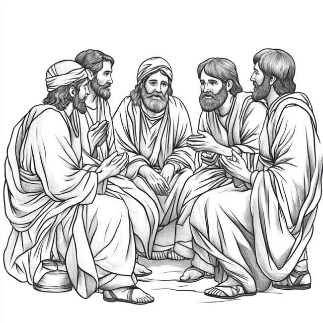 discipulos de jesus para colorir png 38