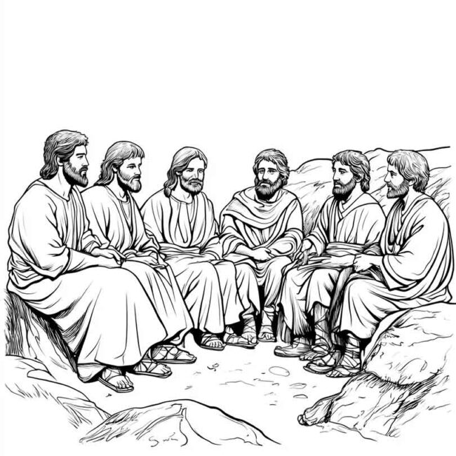 discipulos de jesus para colorir png 35