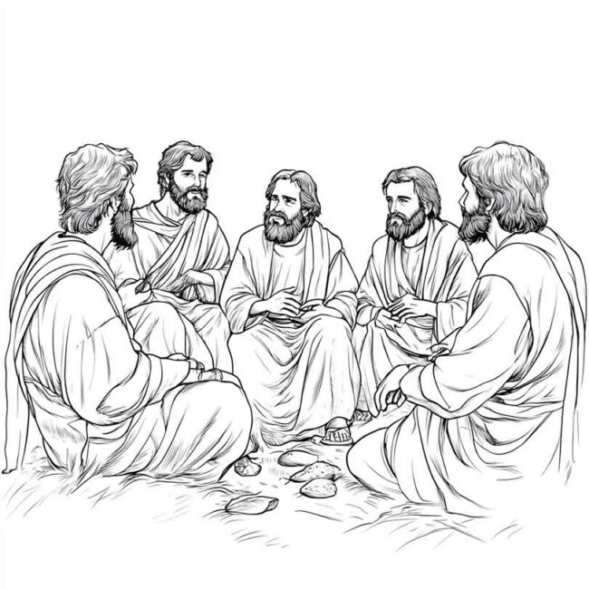 discipulos de jesus para colorir png 34