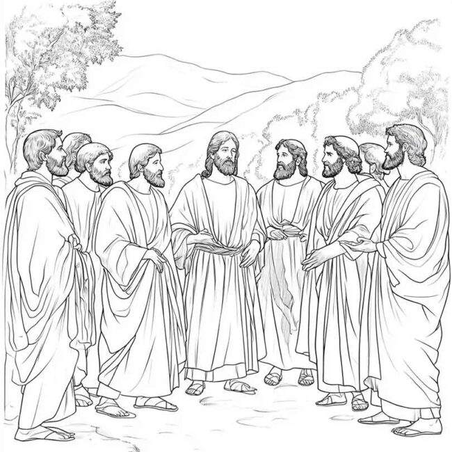 discipulos de jesus para colorir png 27