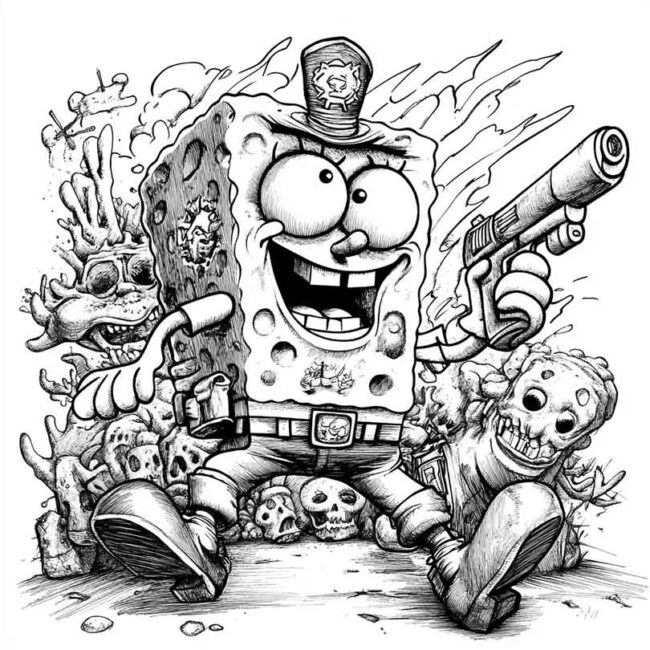 bob esponja policial para colorir 7 bob esponja policial para colorir 7