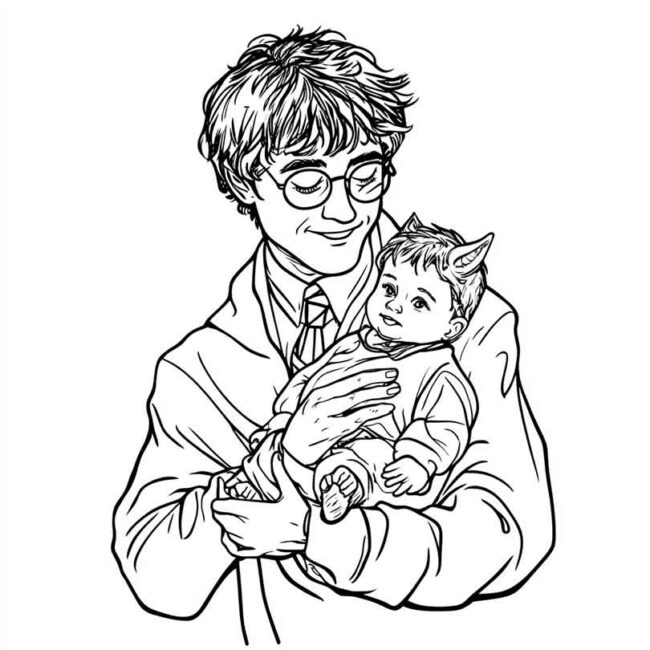 Roupa de Bebe do Harry Potter para colorir 18 Roupa de Bebe do Harry Potter para colorir 18
