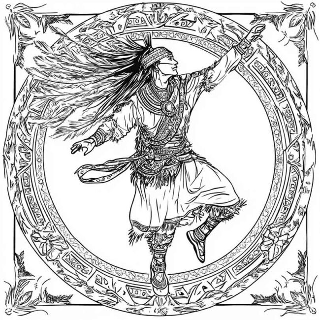 danca indigena para colorir png 9