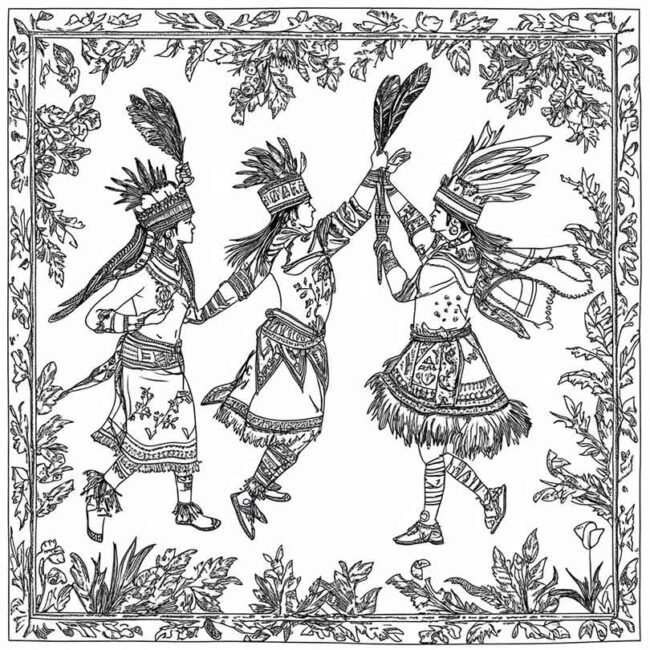 danca indigena para colorir png 7
