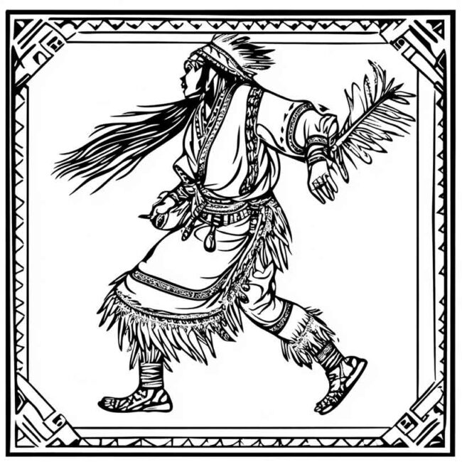 danca indigena para colorir png 41