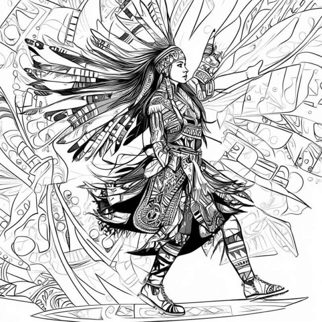danca indigena para colorir png 6