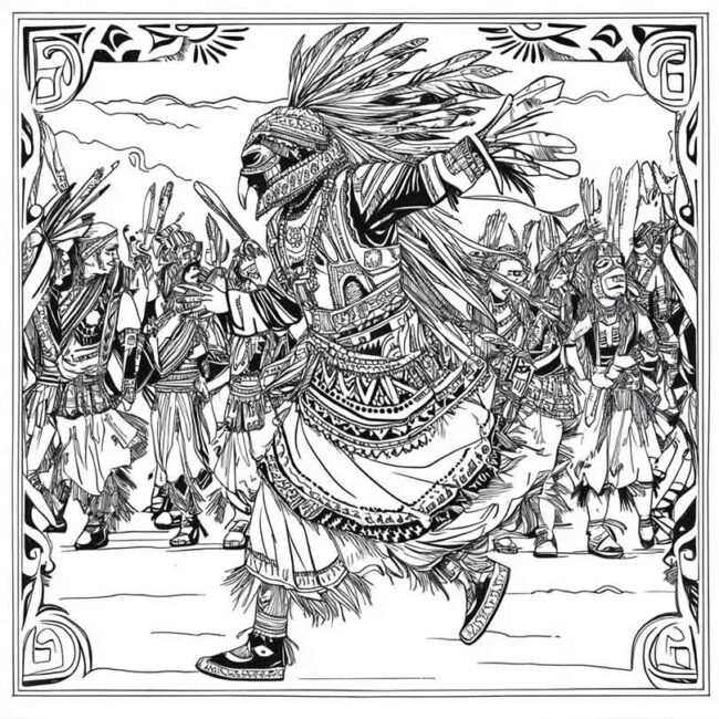 danca indigena para colorir png 4