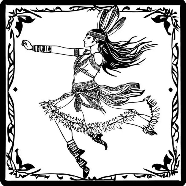 danca indigena para colorir png 49