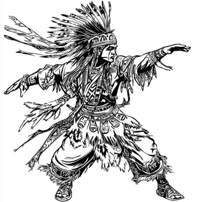 danca indigena para colorir png 43