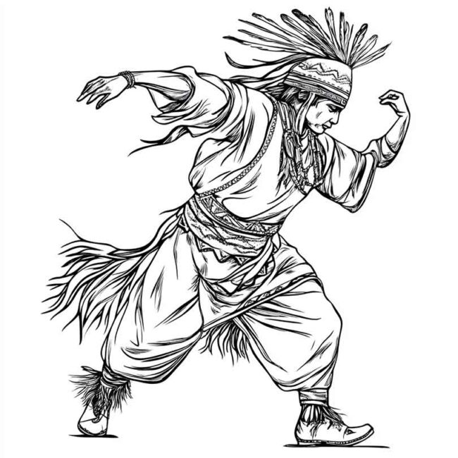 danca indigena para colorir png 44