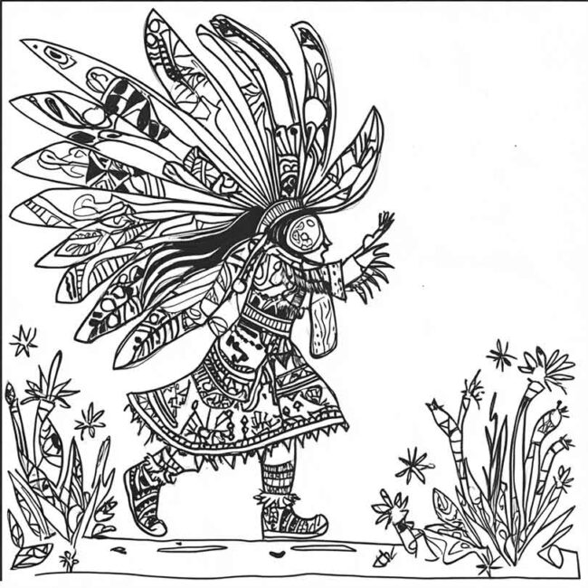 danca indigena para colorir png 22
