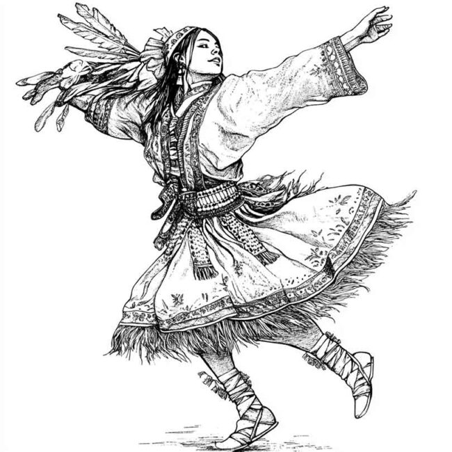 danca indigena para colorir png 34