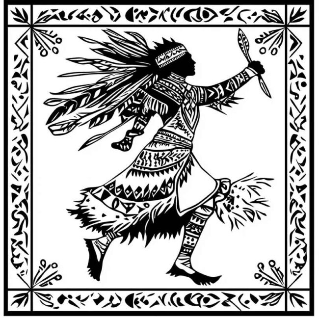 danca indigena para colorir png 48